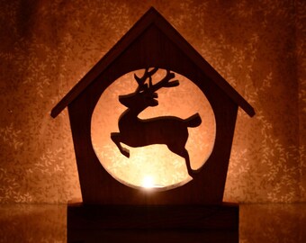 Reindeer Tea Light Candle Holder-Christmas Mantle Décor-Holiday Decorations-Coworker Gift-Rustic Christmas Decor-Country Christmas-Best Gift