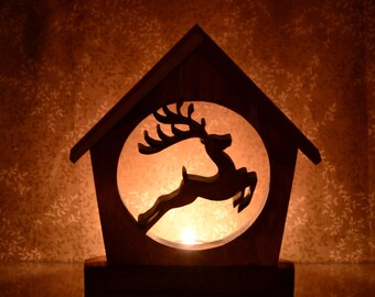 Leaping Reindeer Tea Light Candle Holder-Christmas Mantle Decor-Holiday Decorations-Coworker Gift-Rustic Christmas Decor-Country Christmas
