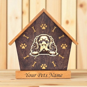 Spaniel Dog Wall Clock – Personalized Engraved Name | Pet Memorial, Dog Mom Dad Gift