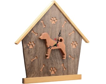 Personalized Jack Russell Silhouette Clock | Pet Lover Gift Décor | Custom Engraved Wood Gift