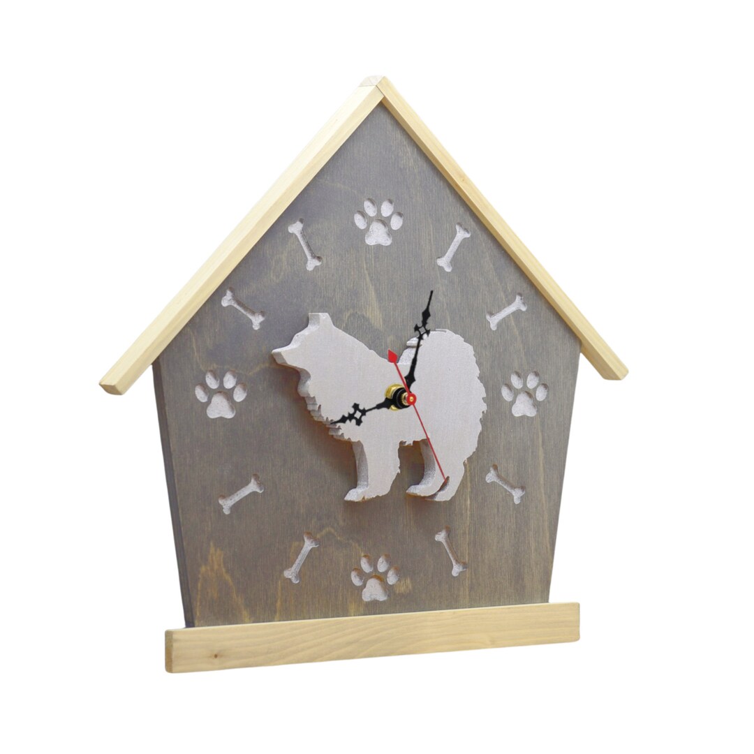 Personalized Samoyed Silhouette Clock | Pet Lover Home Décor | Engraved ...