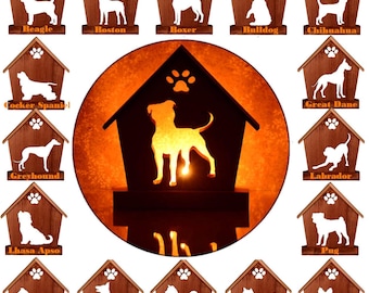 Personalized Popular Breed Dog Tealight Holder | Pet Memorial & Dog Lover Gift | 16 Silhouettes Available