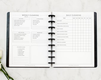 CLEANING CHECKLIST for Discbound planners, Mini, Happy Planner, Junior, Letter, Printed Insert, Home Extension Kit, Cleaning Plan, 6 Mo