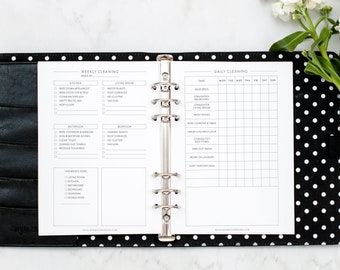 A5 CLEANING PLAN Checklist Planner Inserts, 6-Month Cleaning Schedule