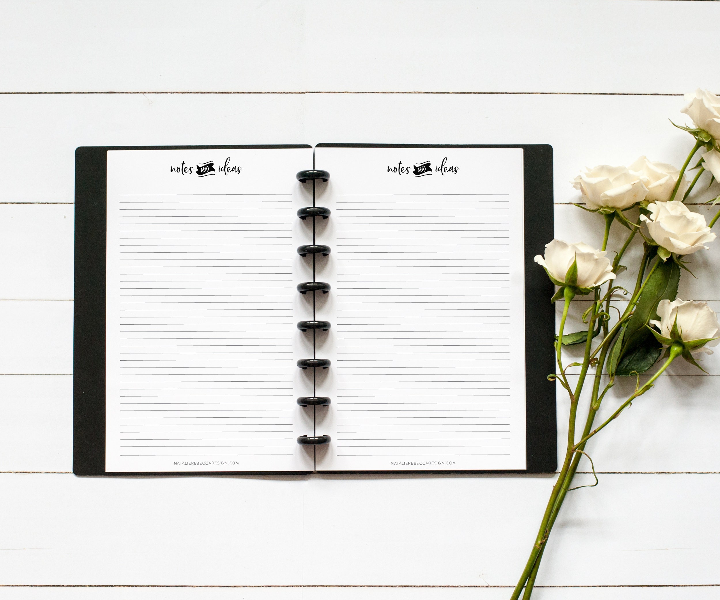 NOTES Inserts for Discbound Notebooks, WHIMSY Font, Mini, Happy Planner ...