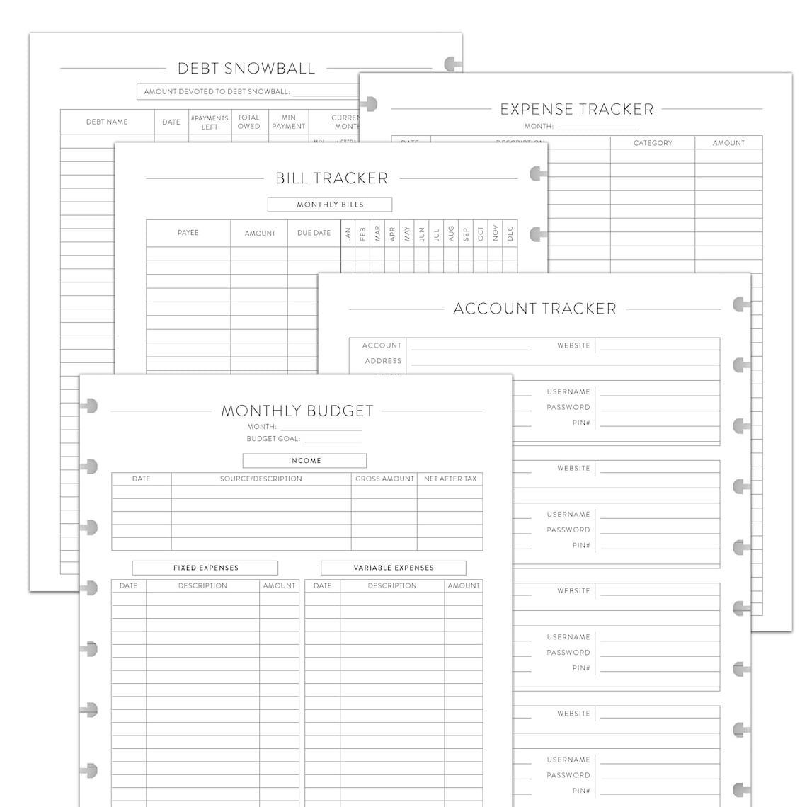 FINANCE Discbound Printed Budget Inserts Happy Planner - Etsy