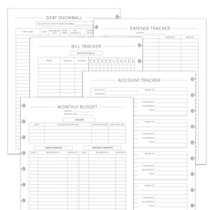 FINANCE Discbound Printed Budget Inserts, Happy Planner Finance Kit ...
