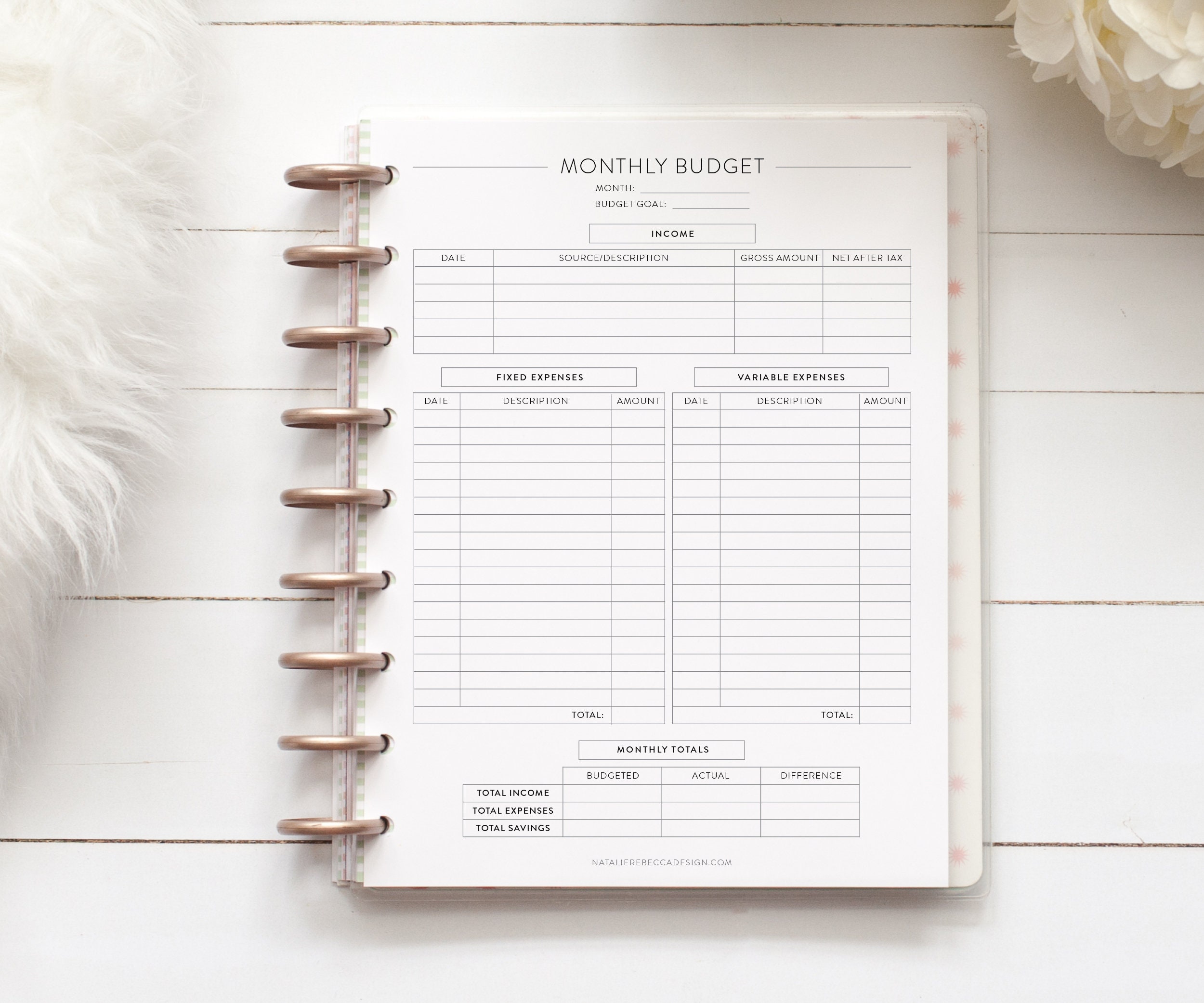 MONTHLY BUDGET for Discbound Planner Mini Happy Planner Etsy