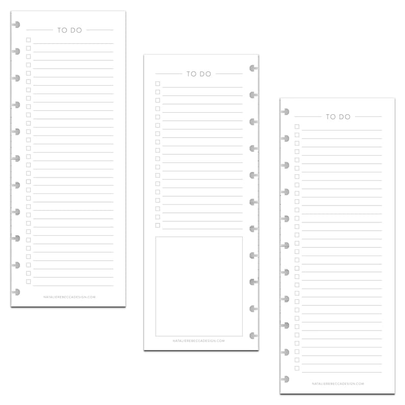 TO DO Half Sheet for Discbound Planners, CLASSIC Font, Junior Disc Bound, Happy Planner, Letter, tul, Arc, Disc Bound Printed Refill Pages image 3