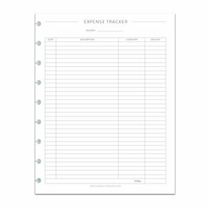 Discbound Planner EXPENSE TRACKER Inserts, Finance Reporting Forms image 2