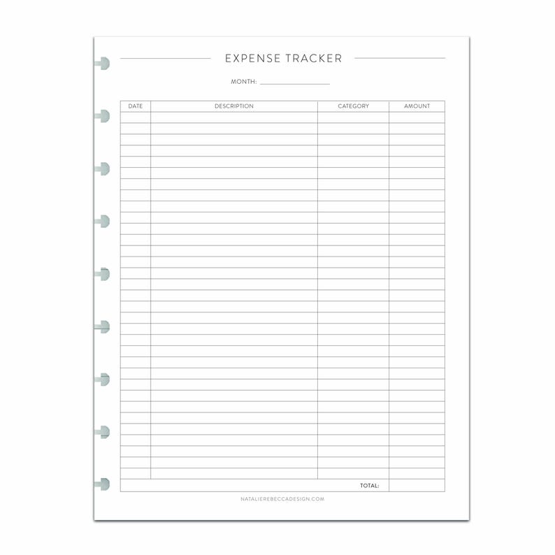 Discbound Planner EXPENSE TRACKER Inserts, Finance Reporting Forms image 2