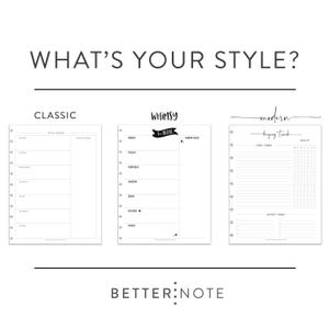NOTES inserts for Discbound notebooks, CLASSIC Font, Mini, Happy Planner, Junior, Letter, Tul, Arc, MAMBI Happy Planner Insert image 6