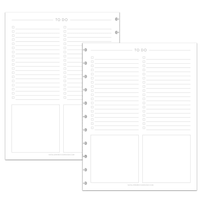 Discbound Planner Inserts, TO DO List, CLASSIC Font image 2