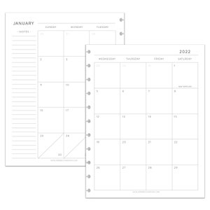 MONTHLY CALENDAR for Discbound Planners CLASSIC Font 12 | Etsy