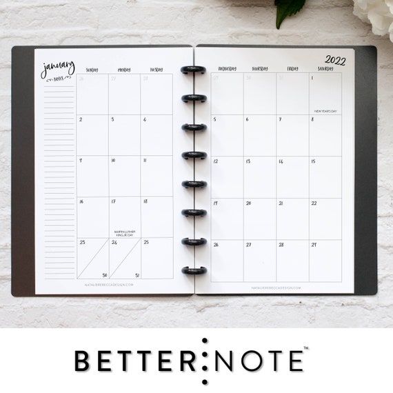 MONTHLY CALENDAR for Discbound Planners WHIMSY Font 12 Month | Etsy