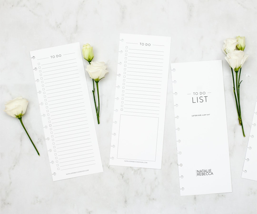 TO DO Half Sheet for Discbound Planners, CLASSIC Font, Junior Disc ...