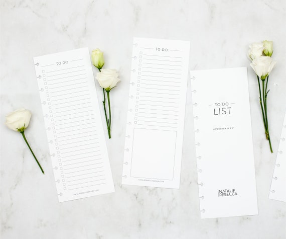 TO DO Half Sheet for Discbound Planners, CLASSIC Font, Junior Disc Bound, Happy Planner, Letter, tul, Arc, Disc Bound Printed Refill Pages