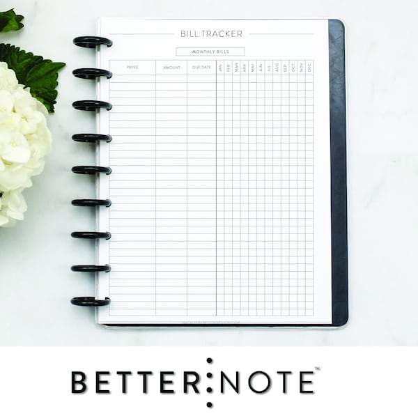 BILL TRACKER for Discbound Planner, Mini, Happy Planner, Junior Disc Bound, Letter, ARC, Tul, Half Letter, Budgeting, Finance, Disc Bound