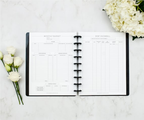 FINANCE Discbound Printed Budget Inserts Happy Planner - Etsy
