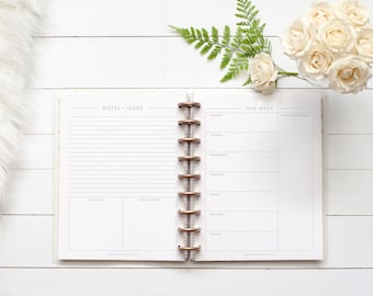THIS WEEK for Discbound Planners, CLASSIC Font, Mini, Happy Planner, Junior, Letter, Circa, Weekly Tracker Arc Refill, Tul Refill, 6 mo