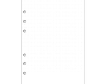 May include: A white sheet of paper with evenly spaced holes down the left side. The paper has a subtle dotted pattern.