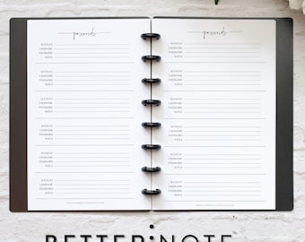 Discbound PASSWORD Tracker, MODERN Font Planner Inserts