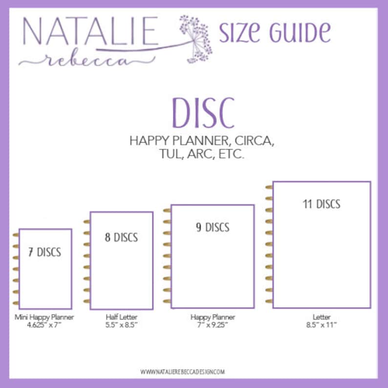 MONTHLY CALENDAR for Discbound Planners CLASSIC Font 12 | Etsy