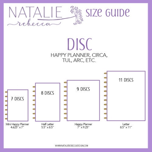 Happy Planner Disc Sizes