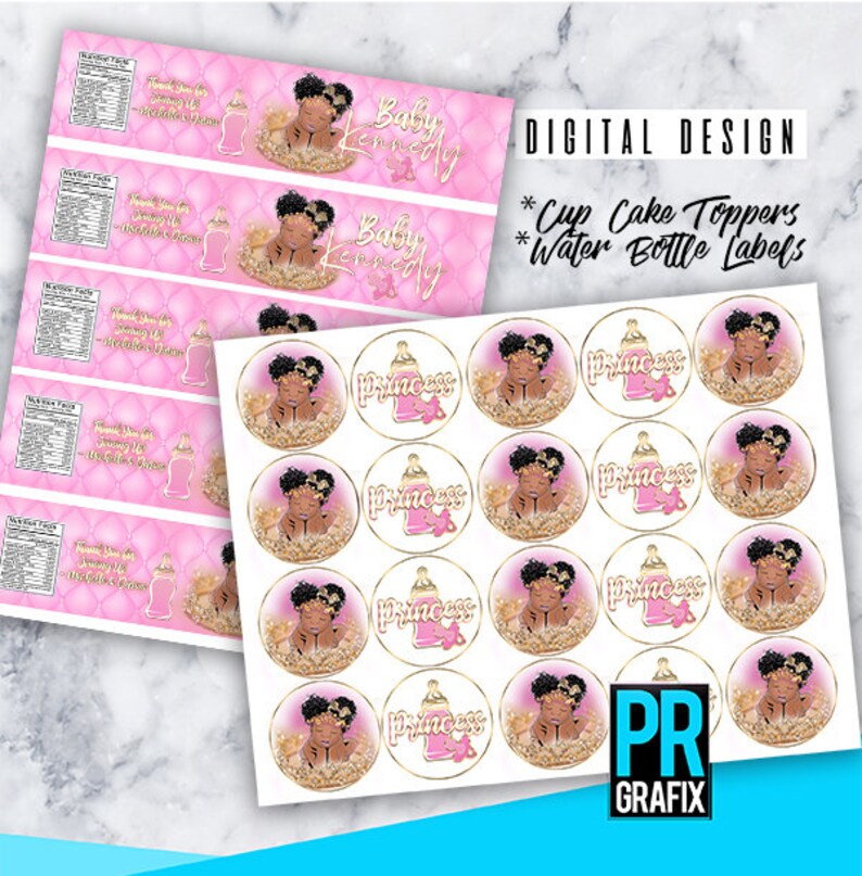 A Princess is on the way Digital Bundle ONLY Chip Treat Bag Water Bottle Label Candy Bar Wrapper Baby Shower Invite Cupcake Topper