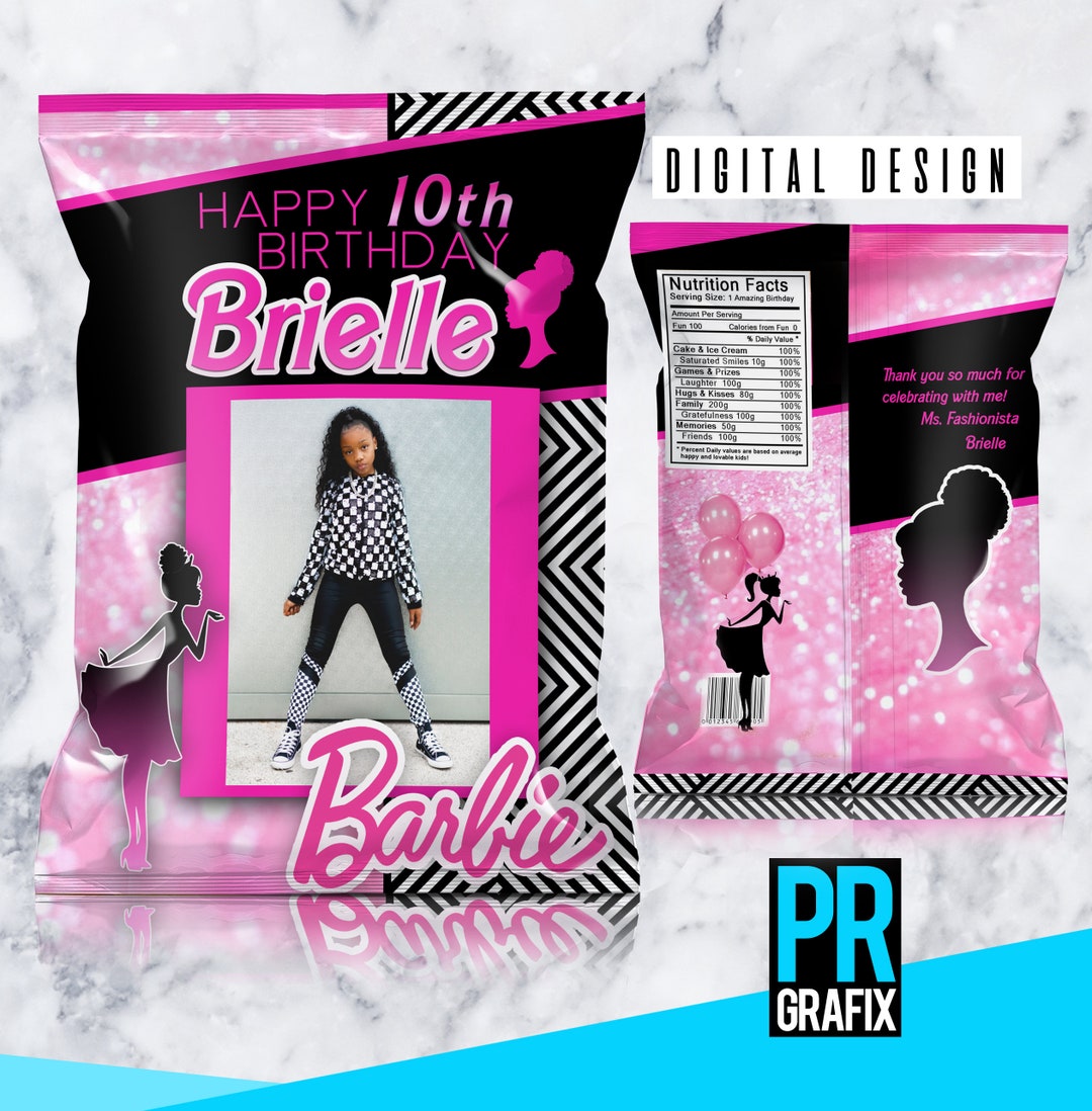 Custom Barbie Fashionista Party Chip Bag Treat Bags Barbie - Etsy
