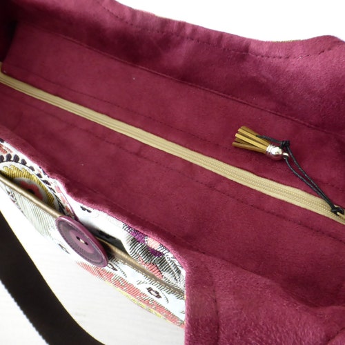 Handbag woman multicolored fabrics boho, handbag shoulder soft and light, unique bag shops for her handmade in France