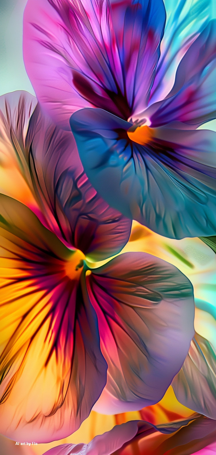 Colorful Flowers #1 - Digital Phone Wallpapers - Etsy, image size:752x1584