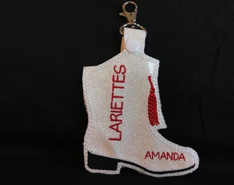 Drill Team Boot- Bag Tag- Customizable