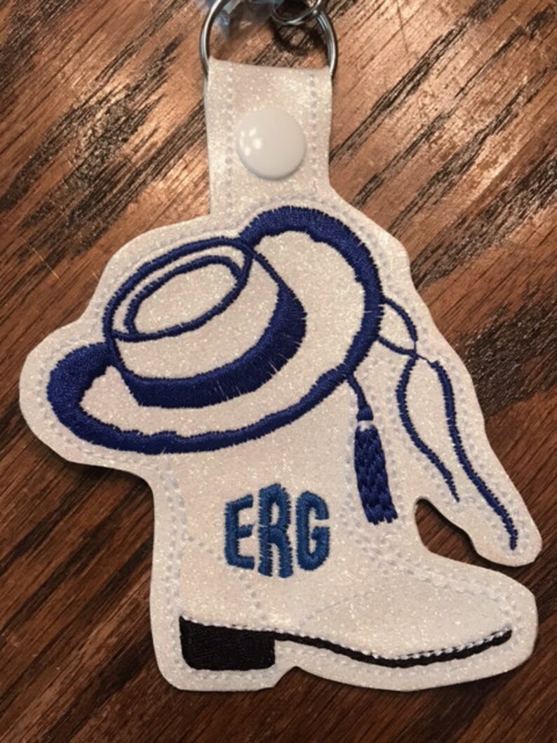 Drill Team Boot With Hat Key Chain Etsy
