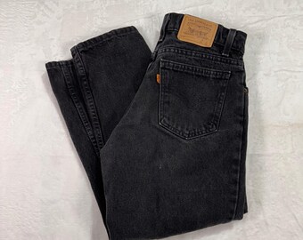 Levi's 550 Relaxed Fit Jeans 30x26 Negro Etiqueta Naranja Vintage 90s USA Hombre