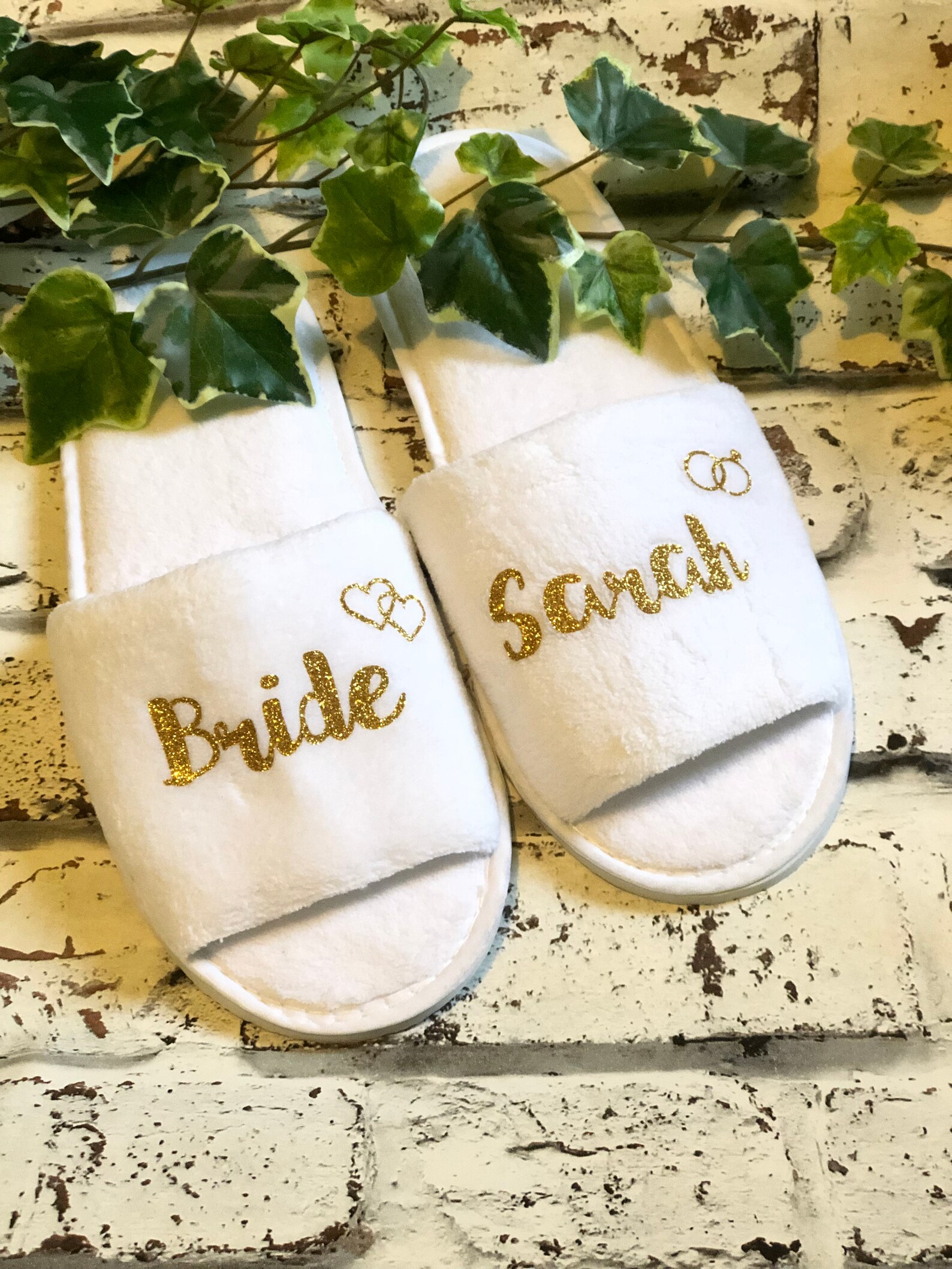 Brautjungfern Hausschuhe Personalisierte Luxus Hochzeit Etsy