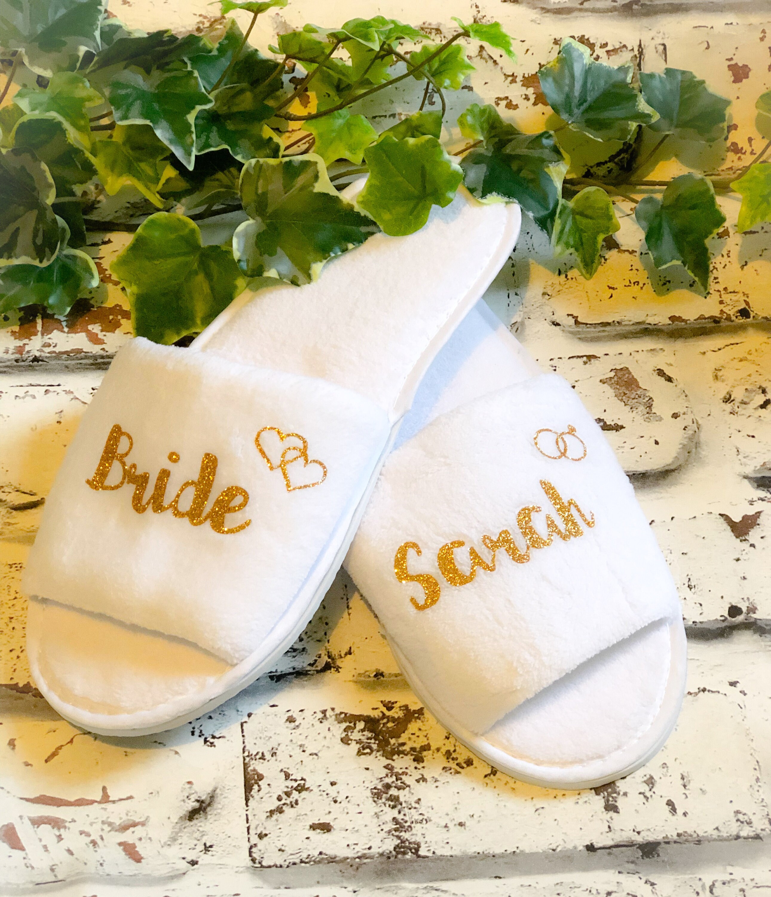 Brautjungfern Hausschuhe Personalisierte Luxus Hochzeit Etsy