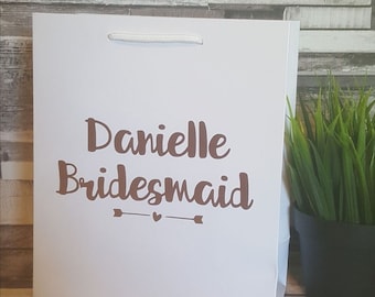 Bridesmaid Gift Bags, Small Personalised Gift Bags, Hen Party Gift Bags, Handmade Gift Bags, Wedding Gift Bags, Bridal Party Gift Bags