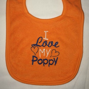 I love my Poppy custom embroidered bib