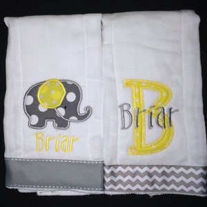 Bavoirs personnalisés éléphant appliqued