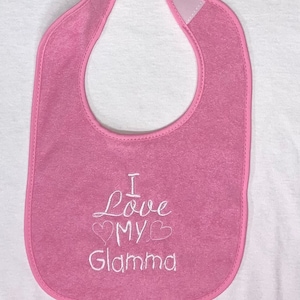 I love my Glamma custom embroidered bib