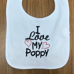 I love my Poppy custom embroidered bib