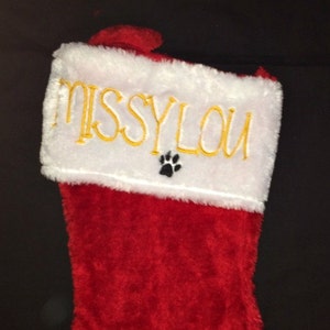 Custom monogrammed Pet Christmas stocking