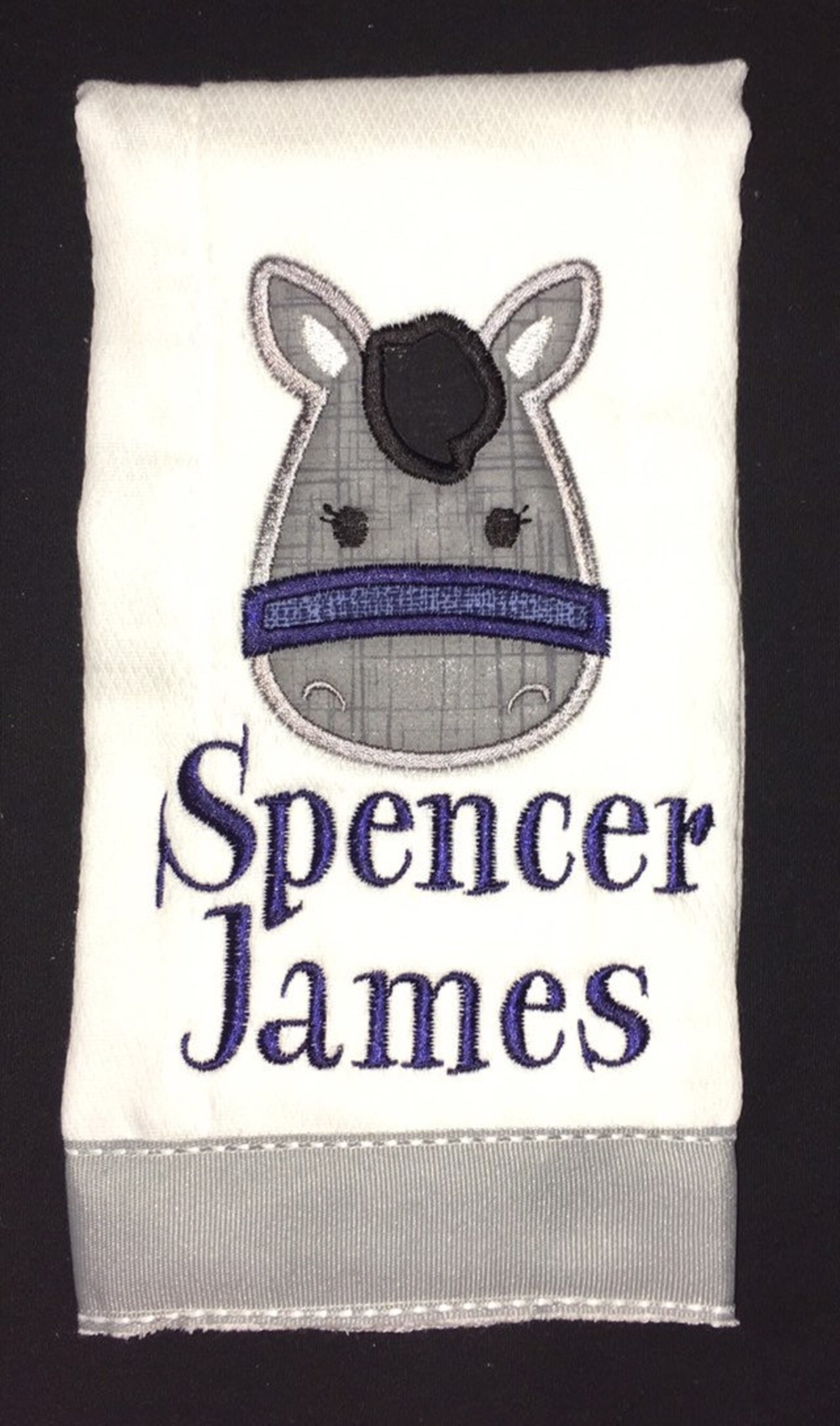 Custom Appliqued Horse Burp Cloth Etsy