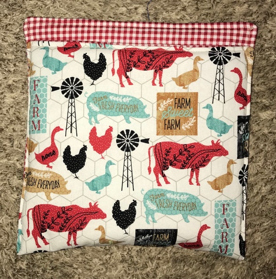 *NEW* Country Farm Roosters & Sunflowers Themed Microwave Baked Potato Bag 