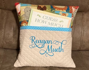 Custom  monogrammed Safari reading pillow
