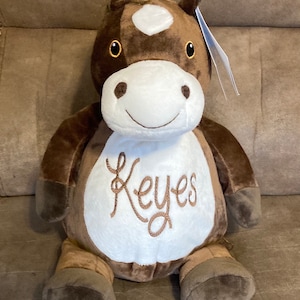 Custom monogrammed stuffed horse