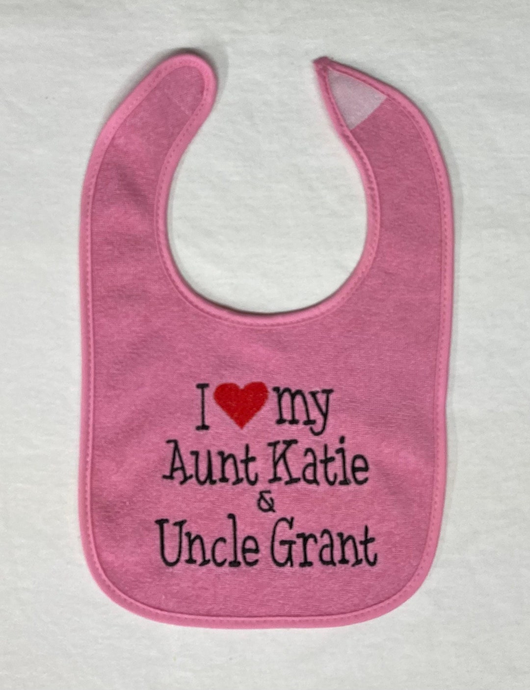 I Love My Aunt &amp; Uncle Custom Embroidered Bib - Etsy