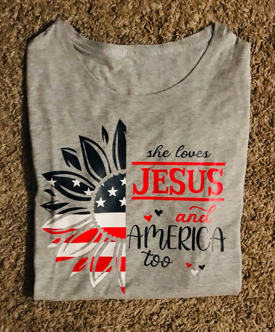 She Loves Jesus and America Too Patriotic Shirt - Etsy
