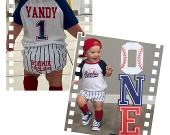 Rookie of the year diaper cover, creeper and baseball cap